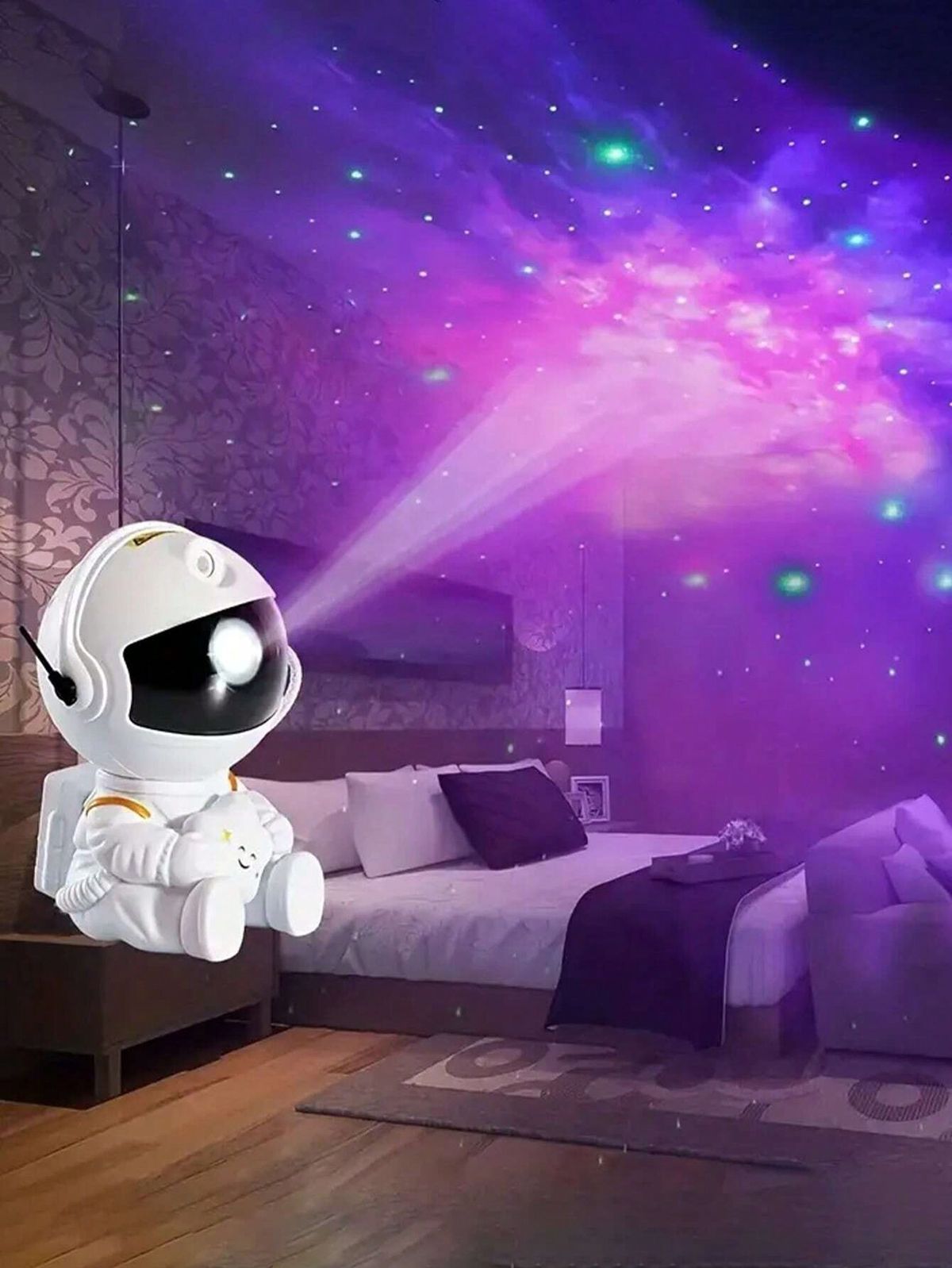 LED Rotating Projection Light – Colorful Night Lamp for Kids Room & Home Decor