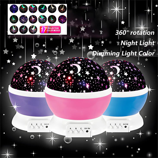 LED Night Lamp Projector Starry Sky Light Projection Night Light Bedside Bedroom Atmosphere Lamp Rotating Projector Lamp