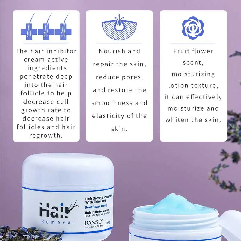 50g Hair Inhibitor Stop Hair Growth Removal Permanent Cream Beard Bikini Intimate Legs Body Armpit Lotioin Painless Depilatory