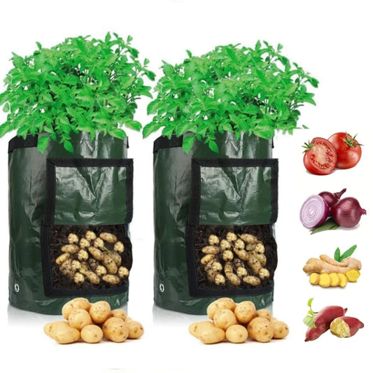 1PC Garden Potato Grow Bag PE Fabrics Gardening Thicken Pot Vegetables Planter Tub with Handles and Access Flap