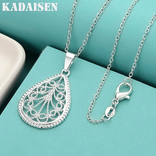 Fine 925 Sterling Silver Cute Women Retro Pendant Drop Wedding Lady Charms Jewelry Necklaces Party Gift Noble