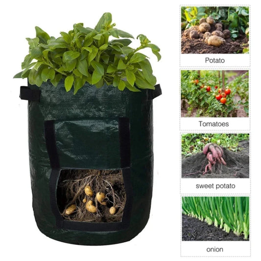 1PC Garden Potato Grow Bag PE Fabrics Gardening Thicken Pot Vegetables Planter Tub with Handles and Access Flap