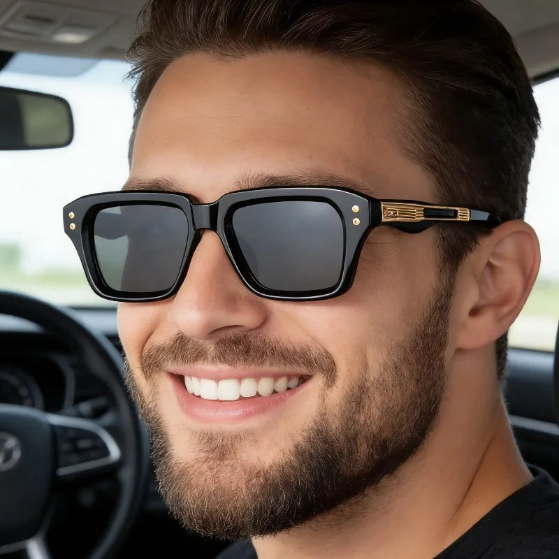 2026 Fashion Square Sunglasses Men Vintage Rivet Sun Glasses Women Brand Designer Eyeglasses Driving Eyewear Hombre Lunette