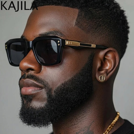 Vintage Polarized Square Punk Sunglasses Men 2025 Luxury Brand Classic Change Color Sun Glasses for Male Driving Shades UV400